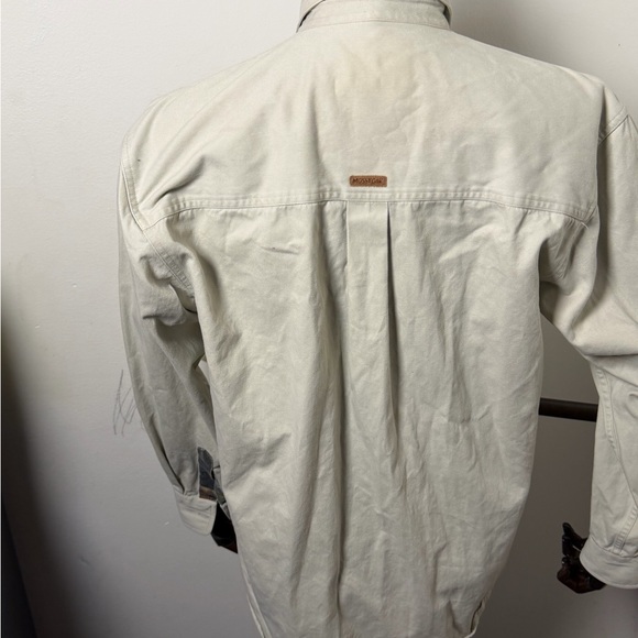 Mossy Oak Men's Casual Button Down Shirt - Beige with Camouflage Accent - Picture 2 of 14